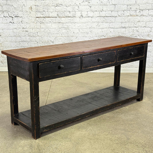 Three Drawer Black Potboard Server
