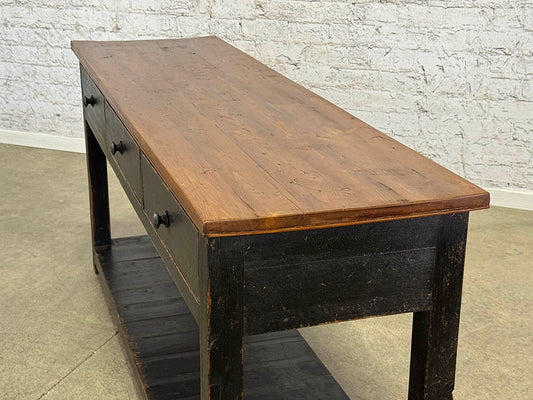 Three Drawer Black Potboard Server