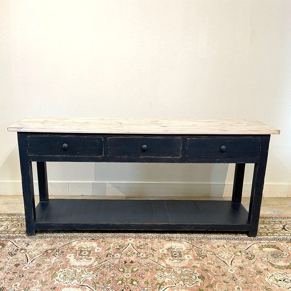 3 Drawer Dark Blue Pot Board Server