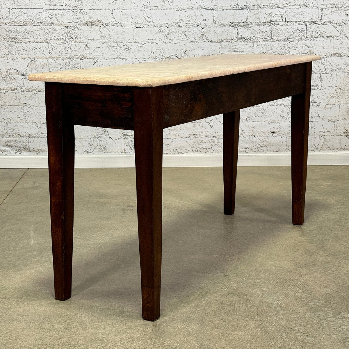 French Limestone Pastry Table with Oak Base c.1860