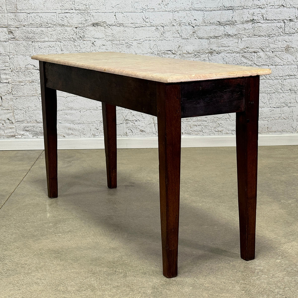 French Limestone Pastry Table with Oak Base c.1860