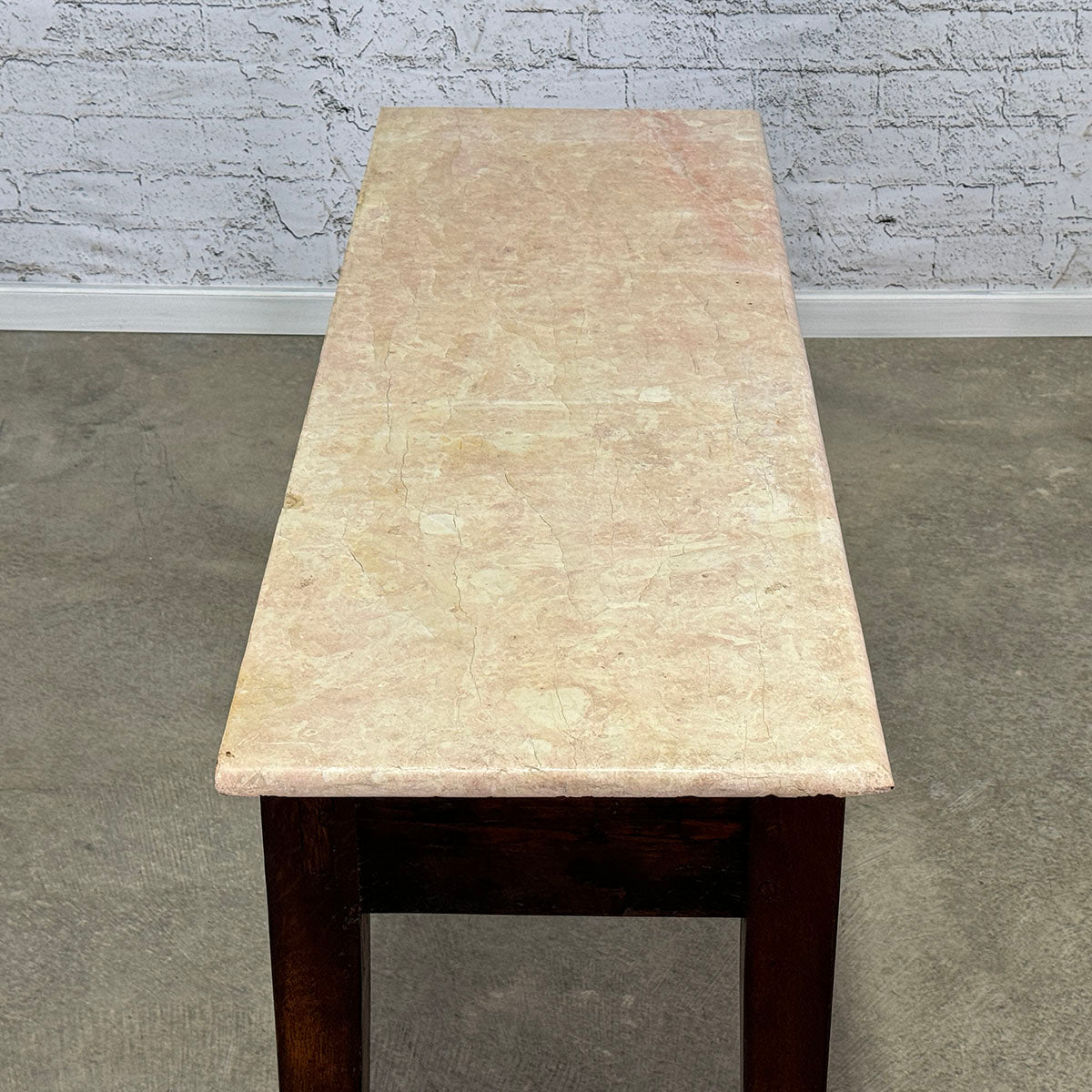 French Limestone Pastry Table with Oak Base c.1860