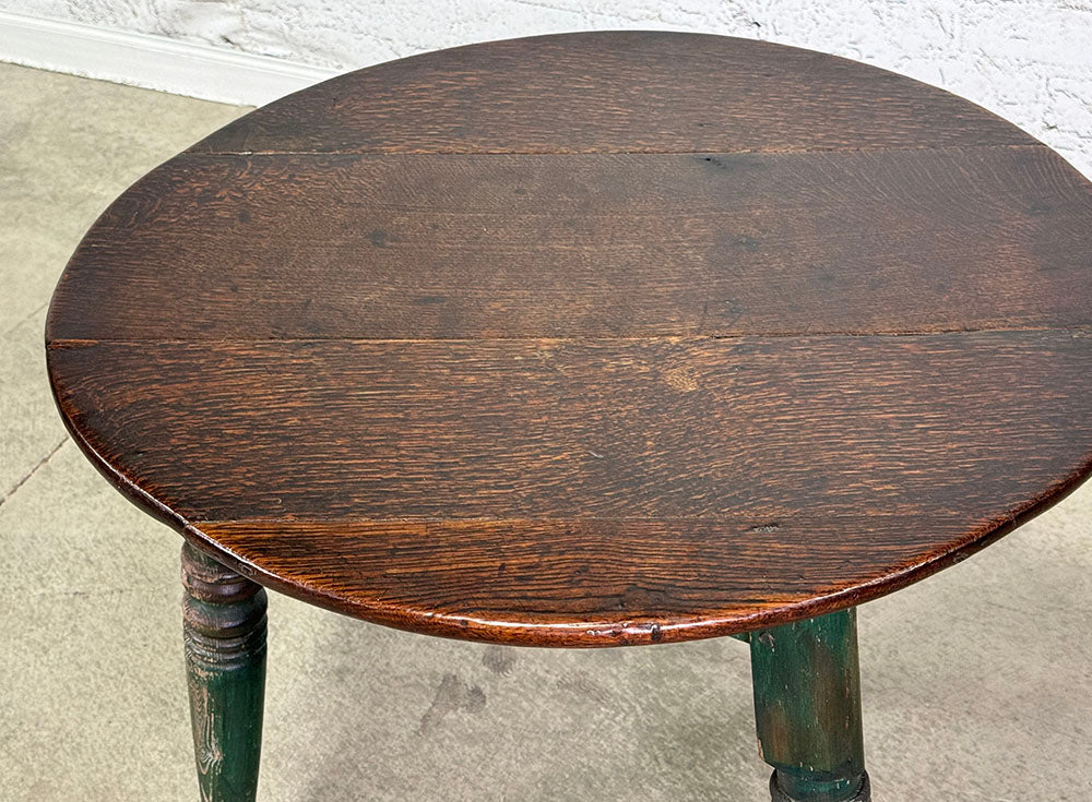 Original Paint Cricket Table with Oak Top c.1870