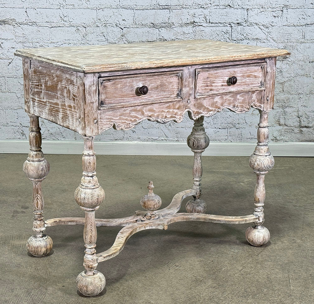 Bleached Oak Antique English Side Table c.1880