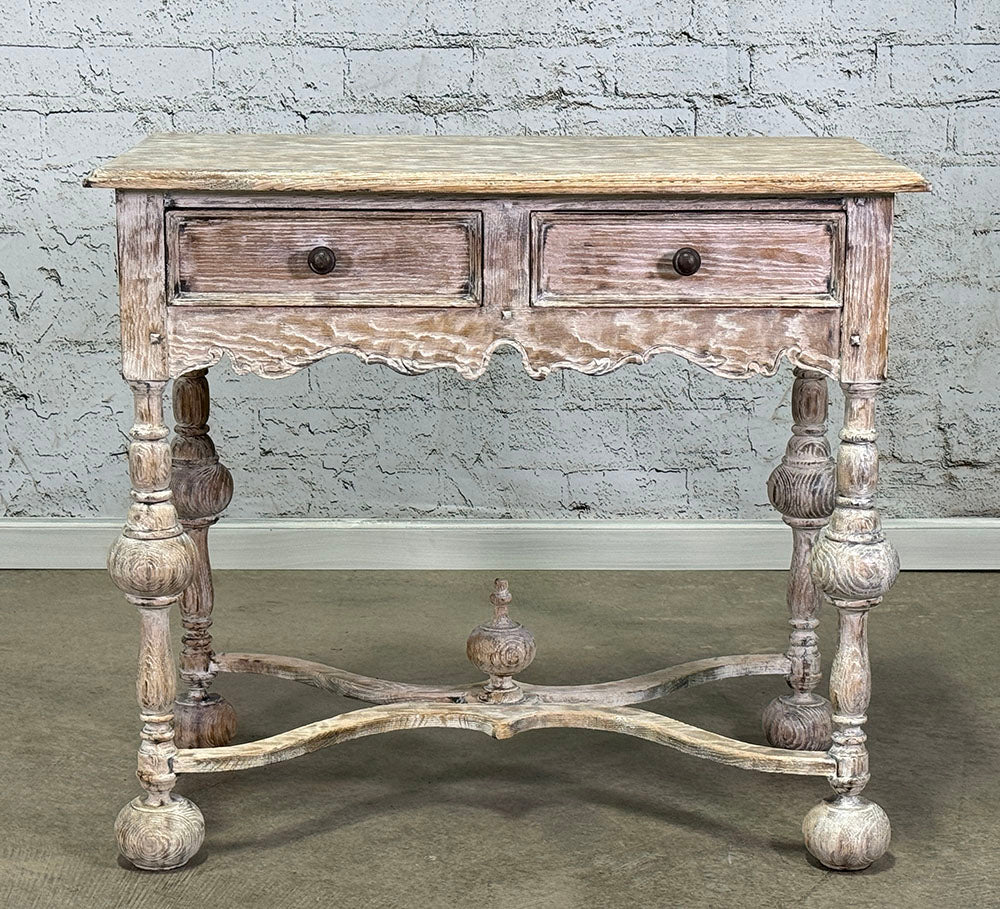 Bleached Oak Antique English Side Table c.1880