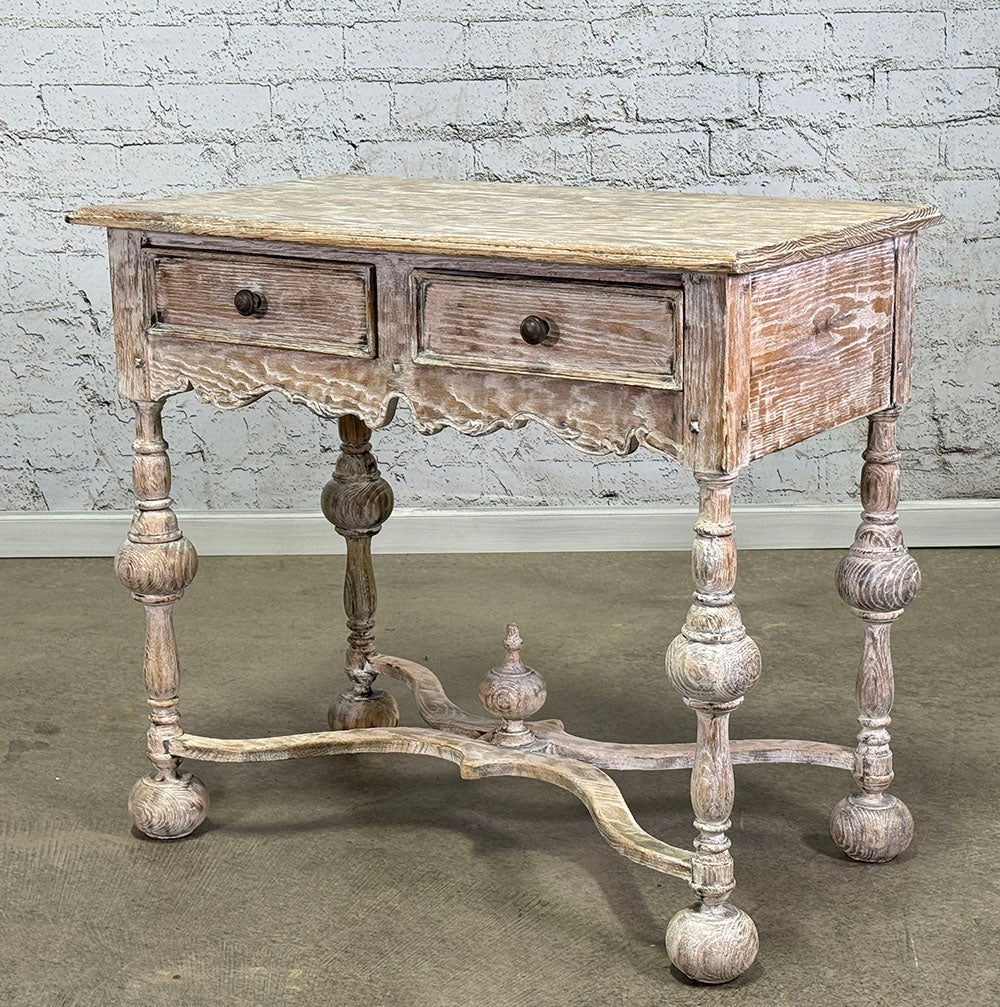 Bleached Oak Antique English Side Table c.1880