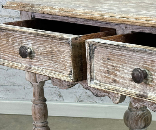 Bleached Oak Antique English Side Table c.1880