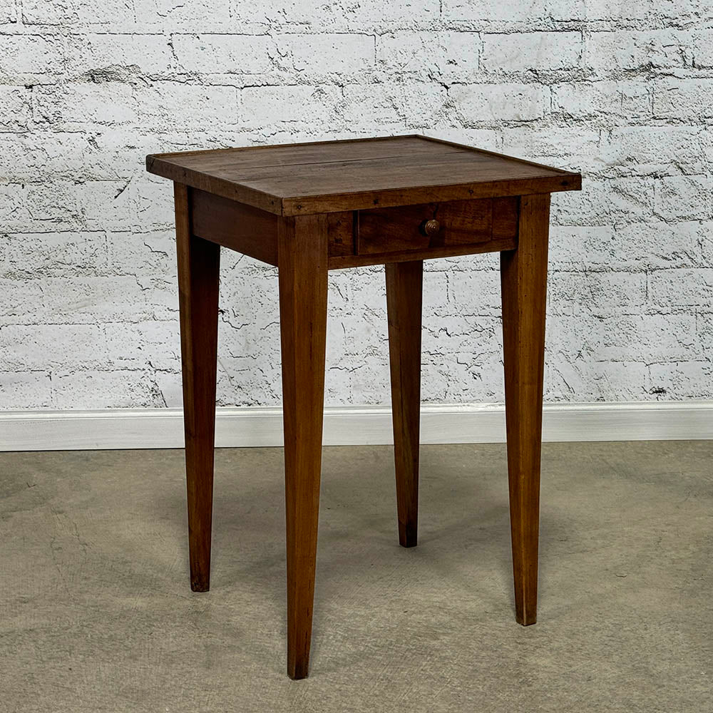 Antique French walnut Side Table with Drawer c.1820