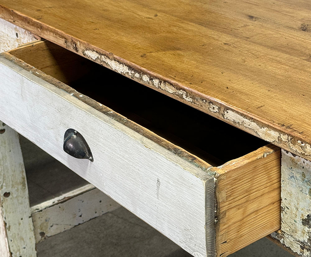 Rustic Antique English Porcelain Factory Table c.1890