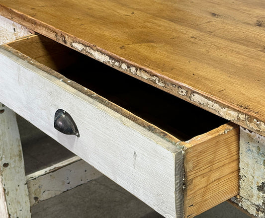 Rustic Antique English Porcelain Factory Table c.1890