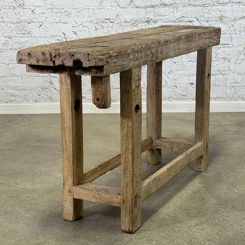 Antique Small French Oak Workbench