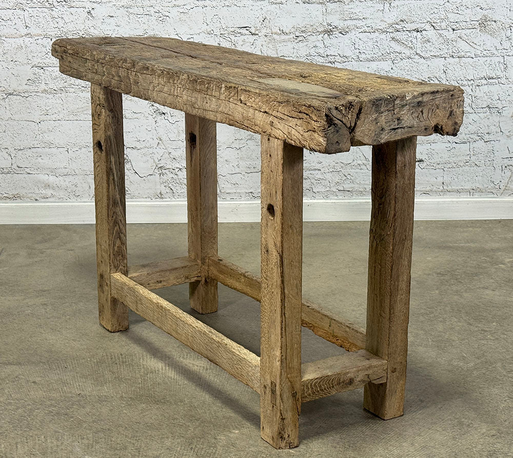 Antique Small French Oak Workbench