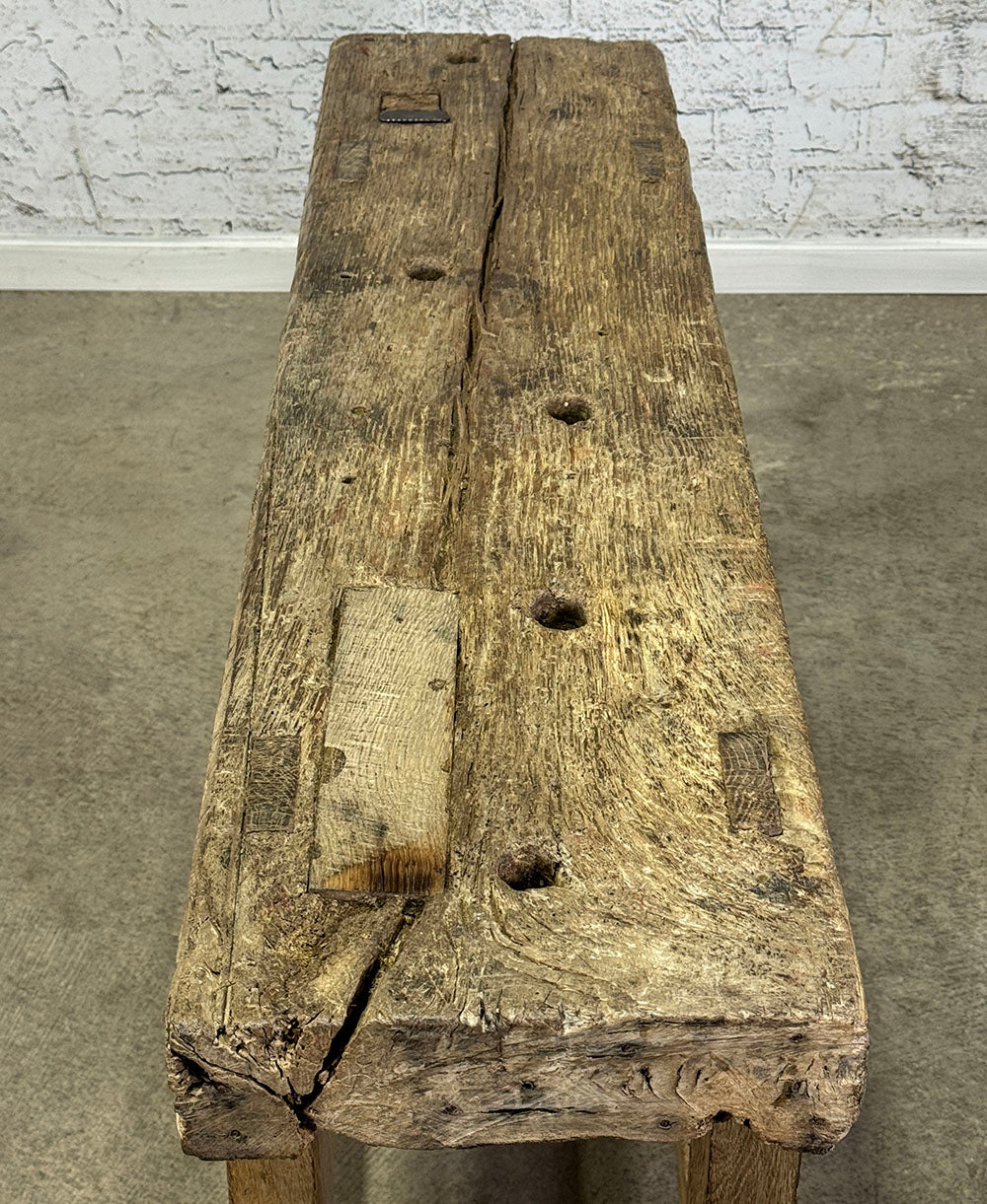 Antique Small French Oak Workbench