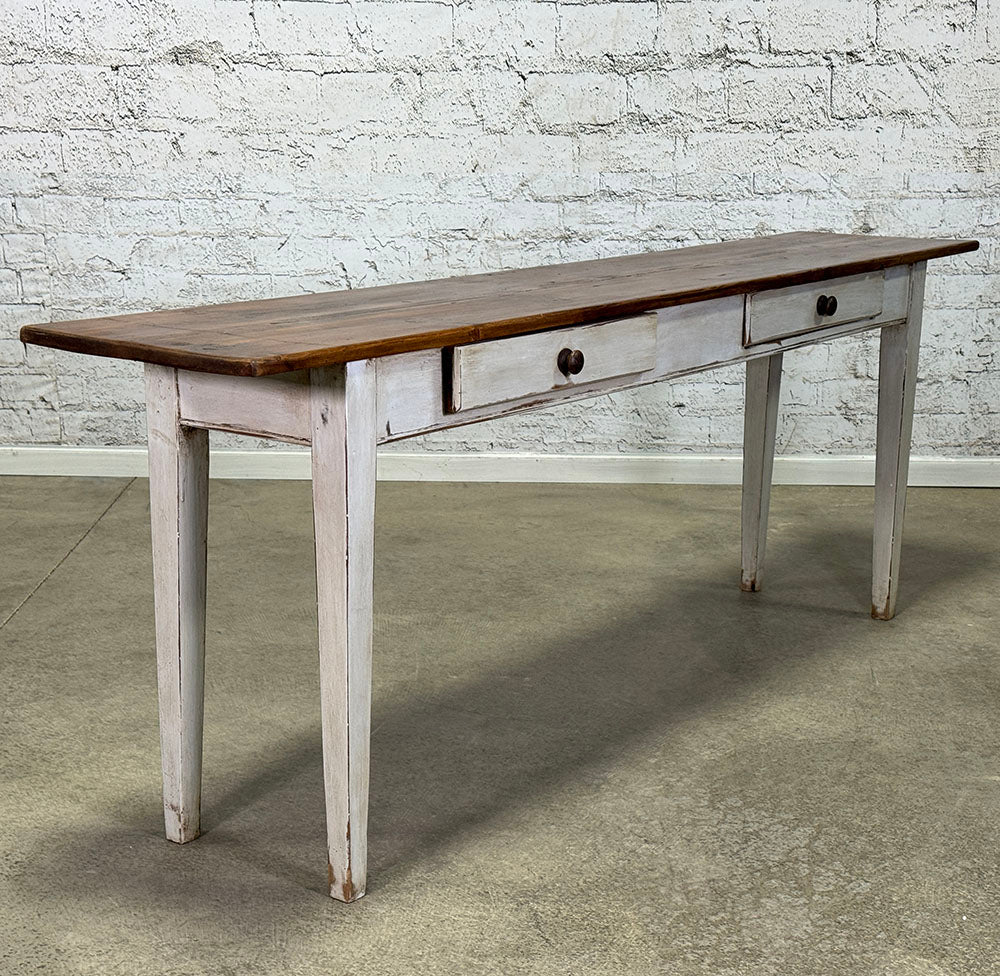 Antique French Painted Two Drawer Server