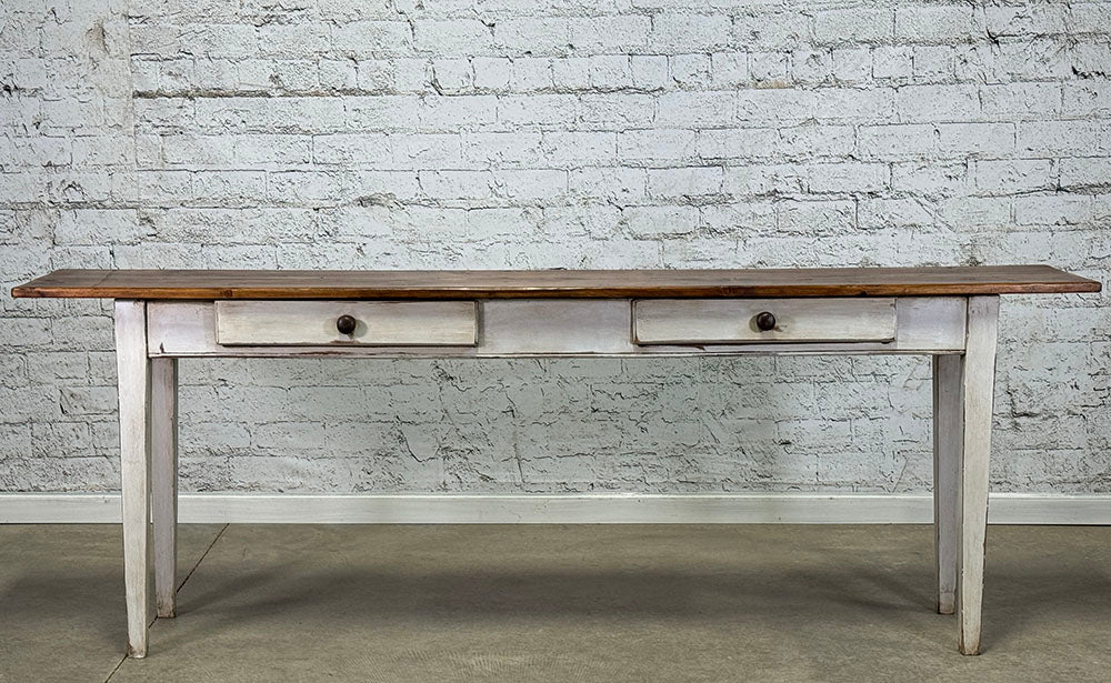 Antique French Painted Two Drawer Server