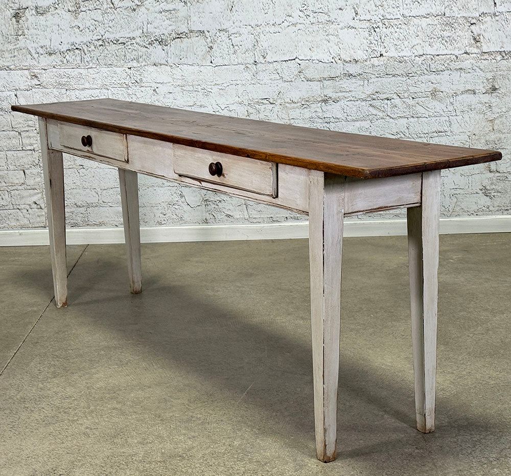 Antique French Painted Two Drawer Server