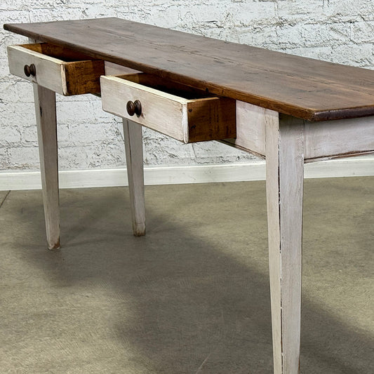 Antique French Painted Two Drawer Server