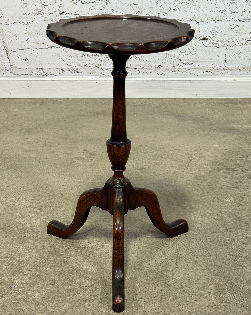 Antique English Small Pedestal Table