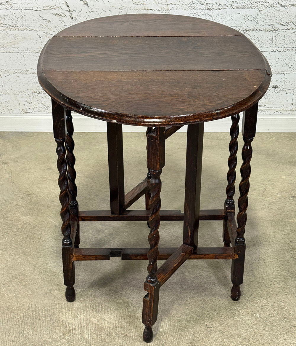 Antique Barley Twist Drop-leaf Table