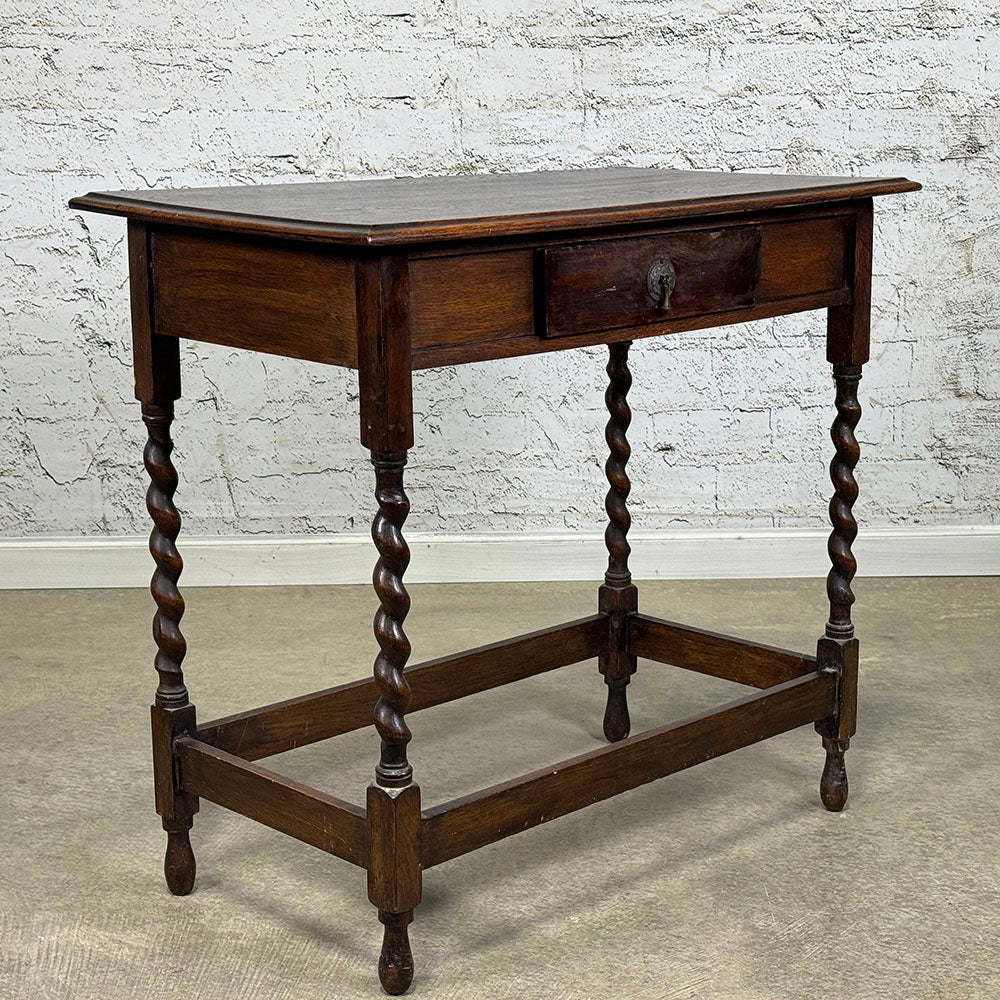 Antique Barley Twist Table with Drawer