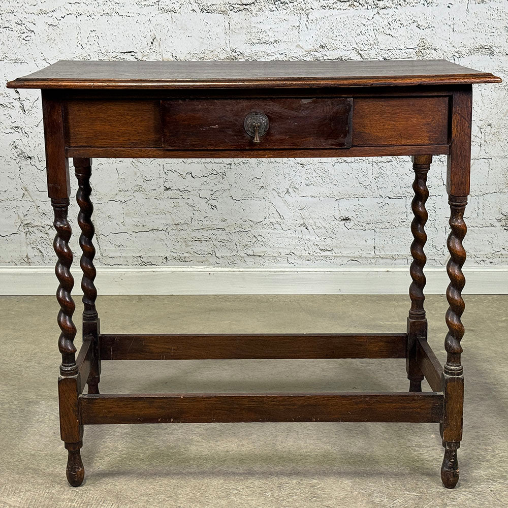 Antique Barley Twist Table with Drawer