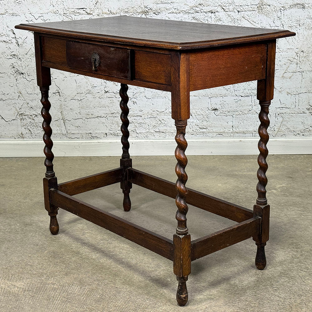 Antique Barley Twist Table with Drawer
