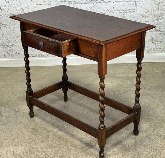 Antique Barley Twist Table with Drawer