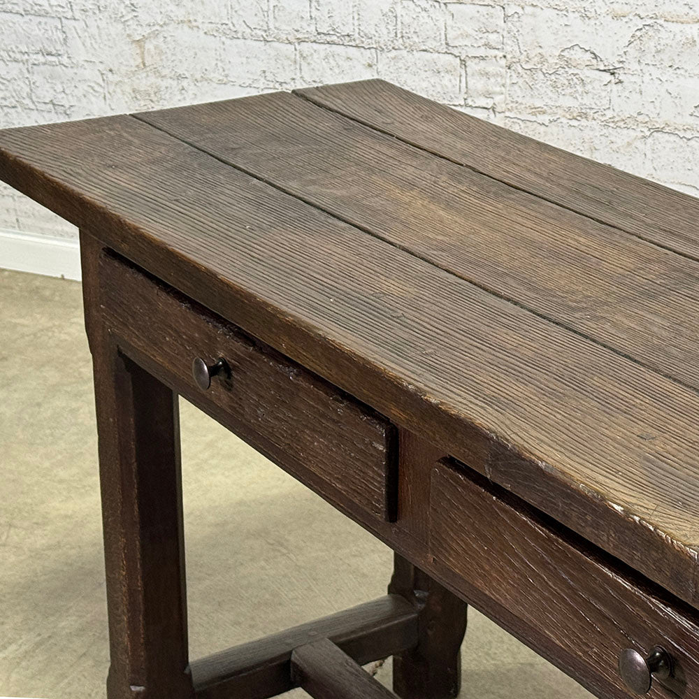 Antique Oak Three Drawer Server with Scrubbed Top from Burgundy c.1820