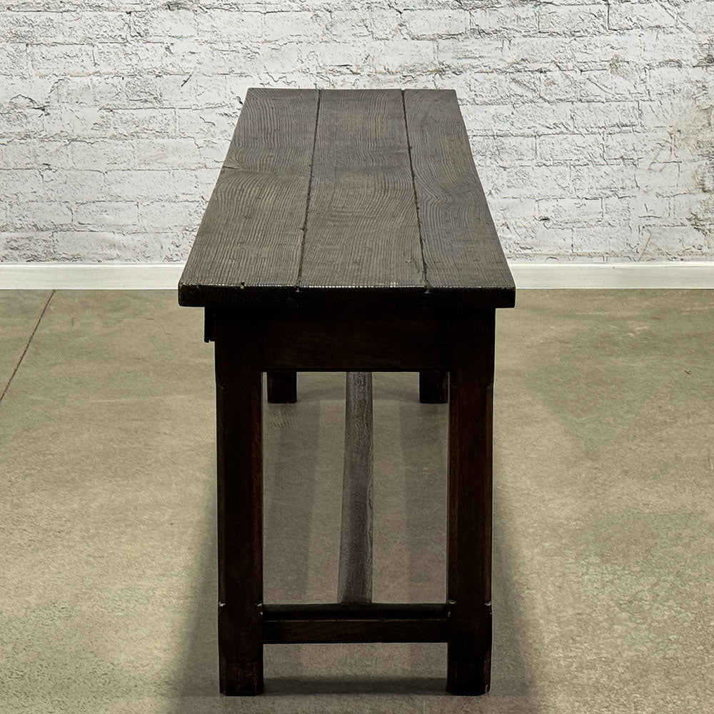 Antique Oak Three Drawer Server with Scrubbed Top from Burgundy c.1820