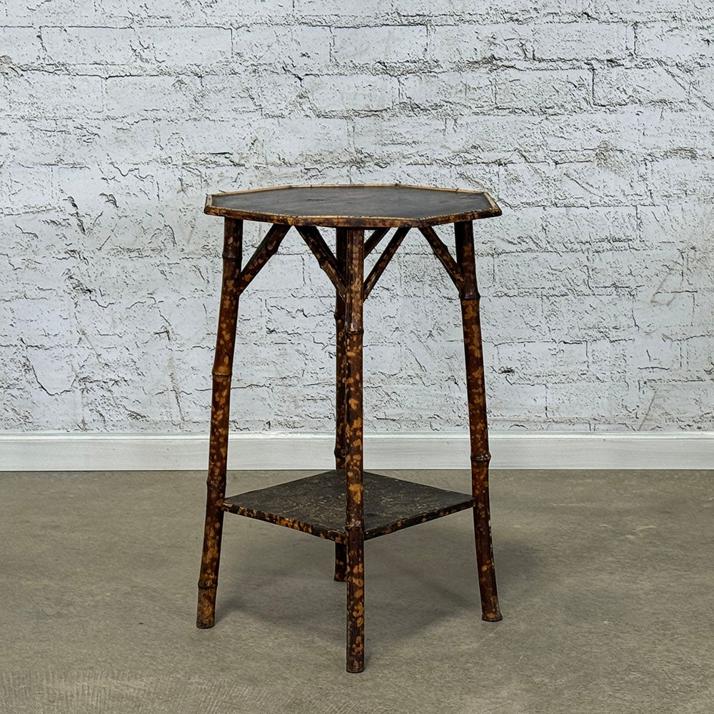 Antique English Victorian Bamboo Side Table