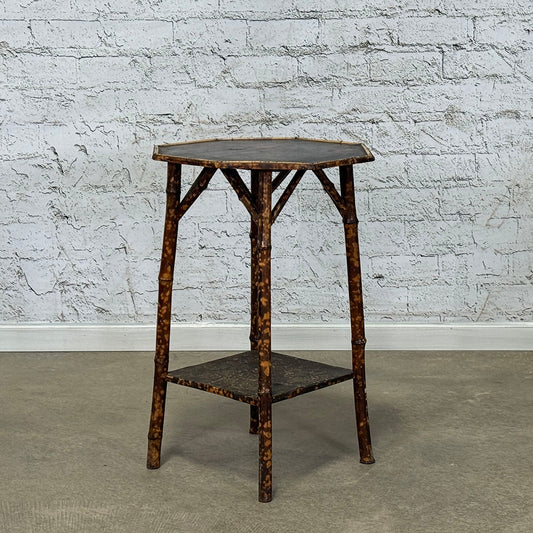 Antique English Victorian Bamboo Side Table