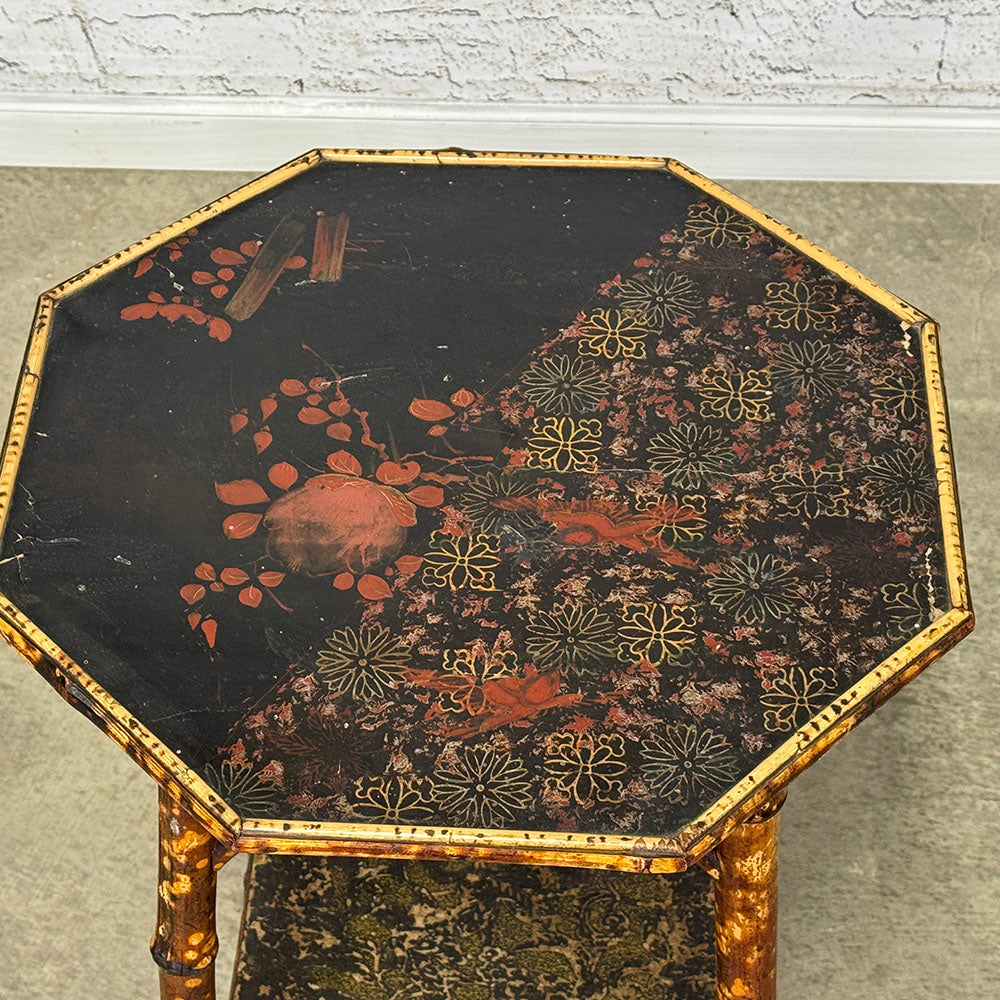 Antique English Victorian Bamboo Side Table