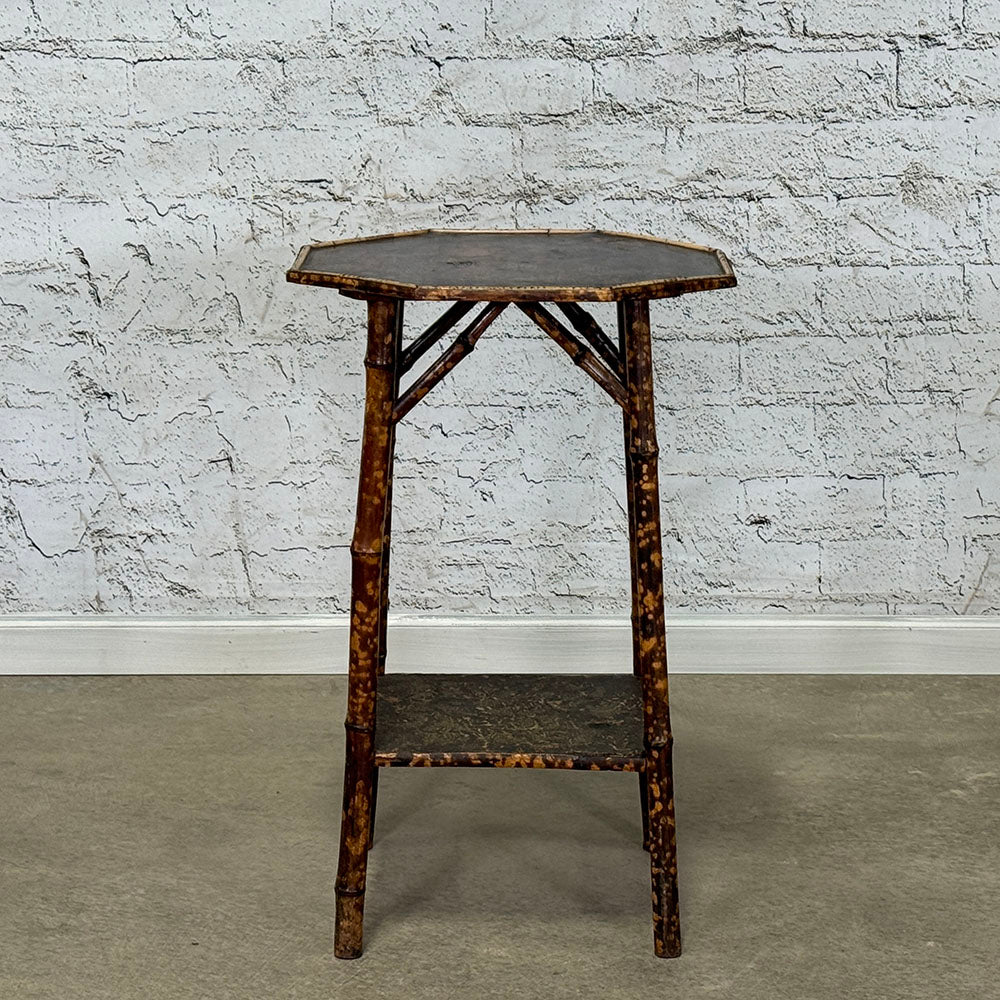Antique English Victorian Bamboo Side Table
