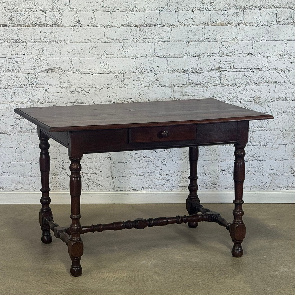 Oak Writing Table with Drawer from Burgundy