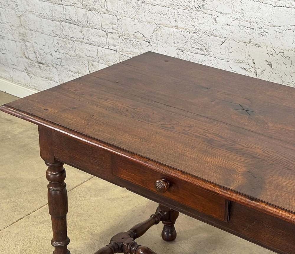Oak Writing Table with Drawer from Burgundy