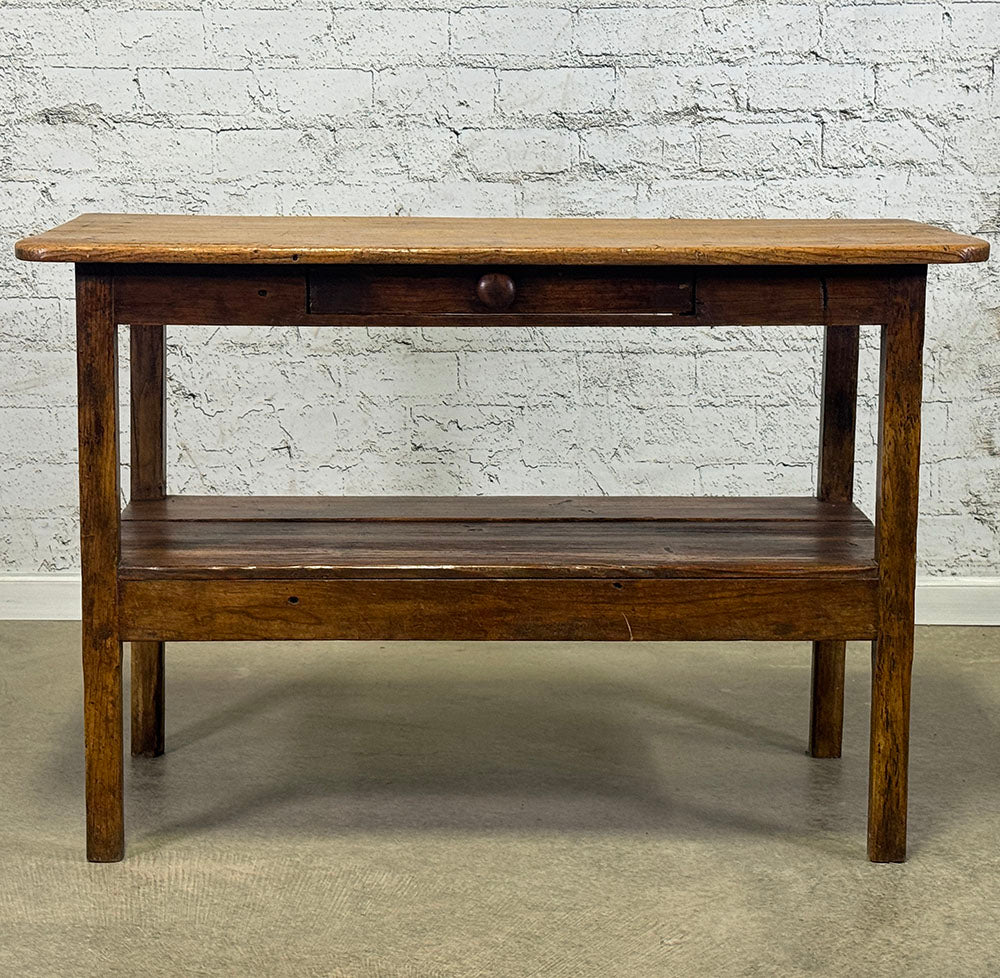 Burgundy Scrubbed Pine and Oak Pastry Table