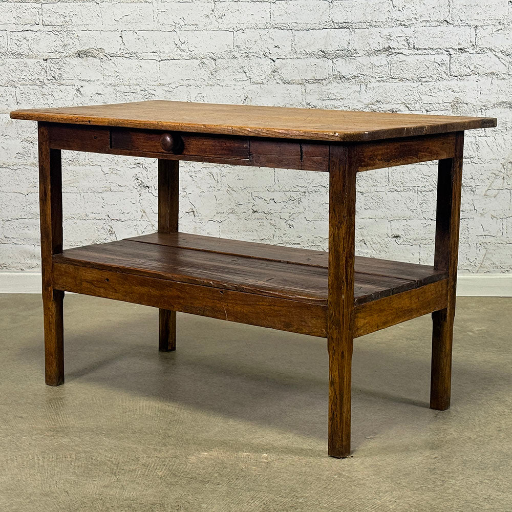 Burgundy Scrubbed Pine and Oak Pastry Table