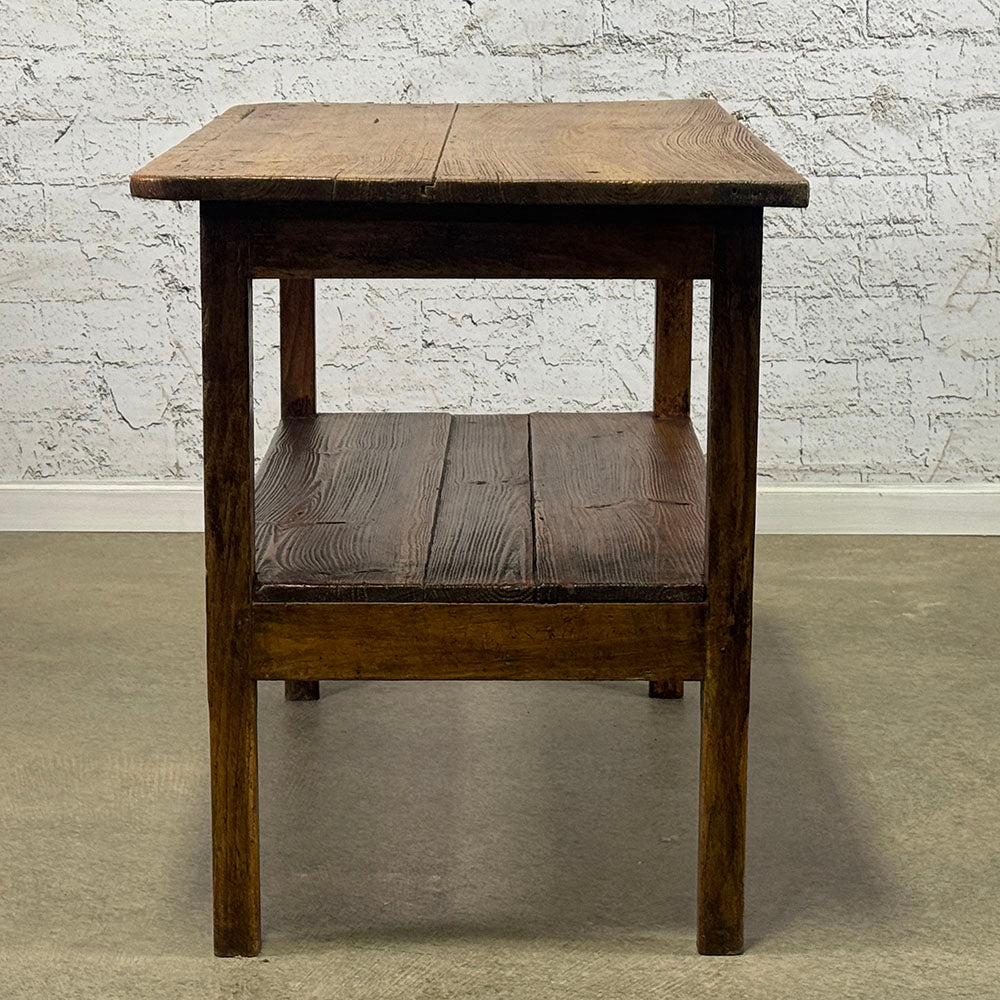 Burgundy Scrubbed Pine and Oak Pastry Table