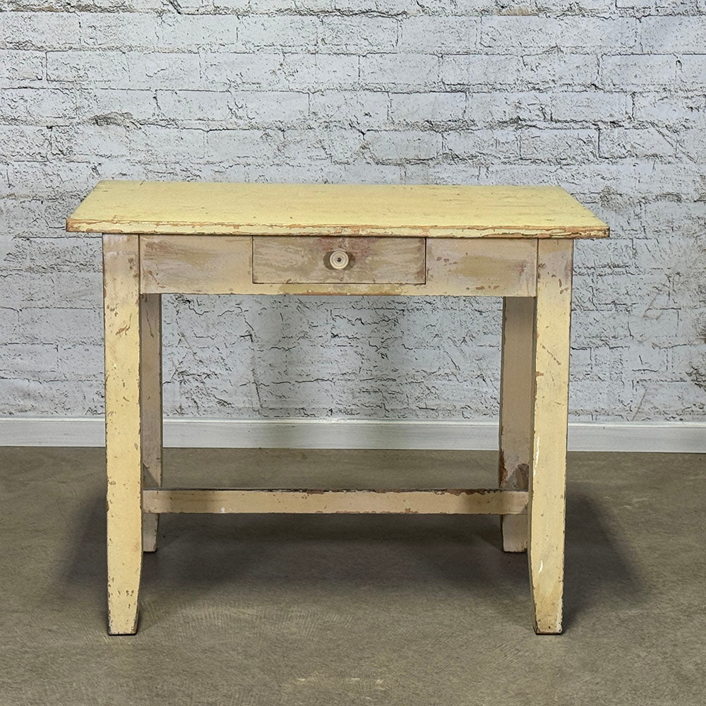European Rustic Table with Drawer