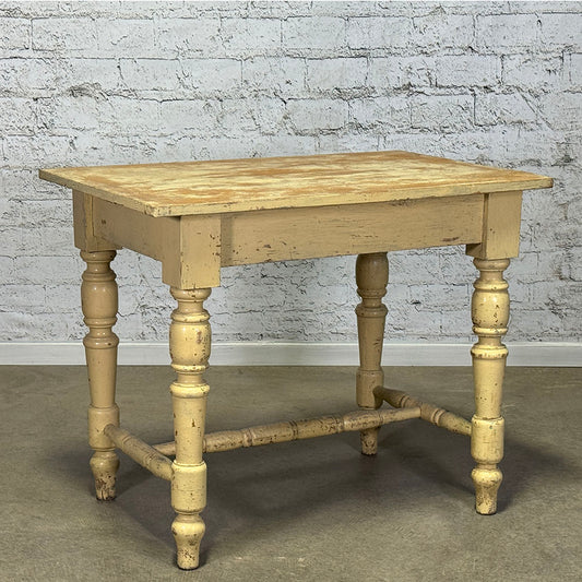 European Rustic Table with Turned Legs