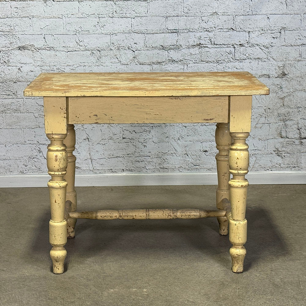 European Rustic Table with Turned Legs
