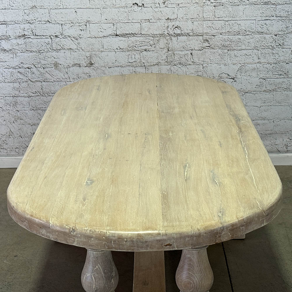 Twin Pedestal Bleached Walnut Dining Table