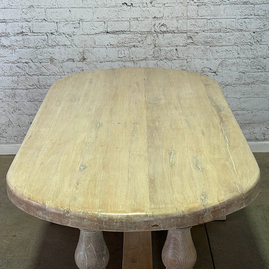 Twin Pedestal Bleached Walnut Dining Table