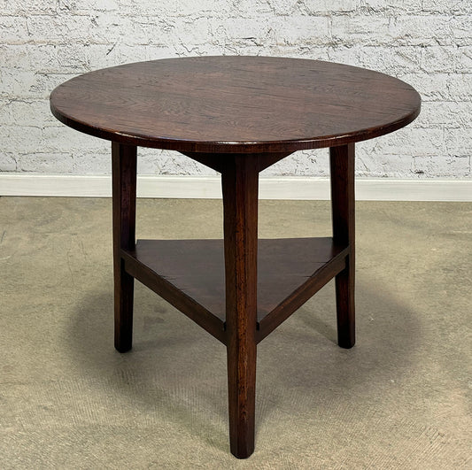 Handcrafted English Oak Cricket Table Tapered Leg
