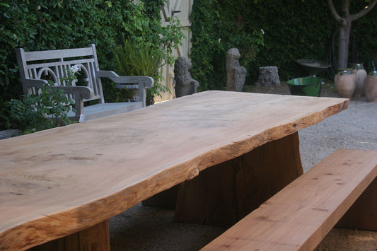 12' Live Edge Solid Top Cedar Table