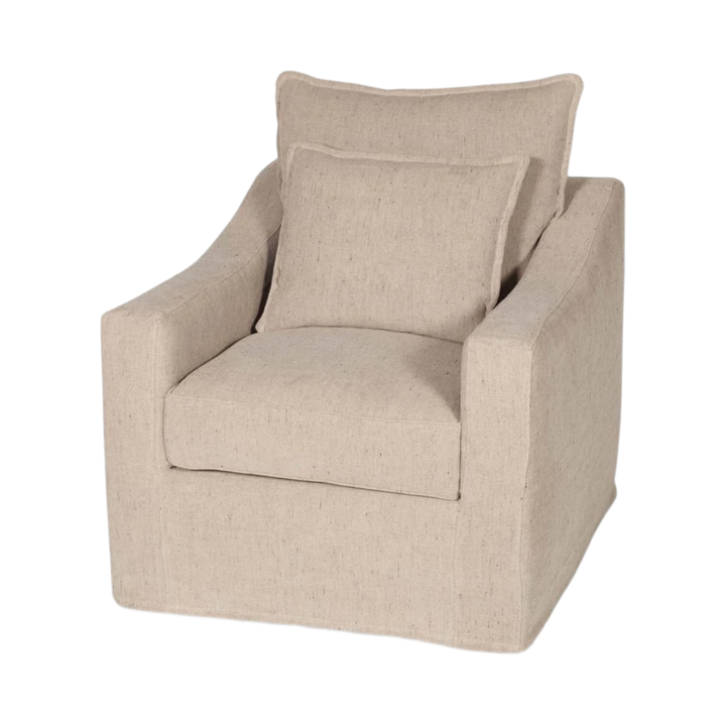 Derby 34" Slip Covered Swivel Chair