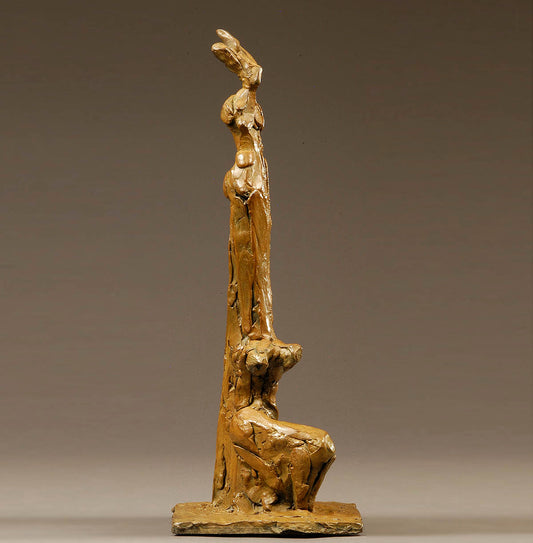 Ascending Female with Hair, Bronze Sculpture Small (09)
