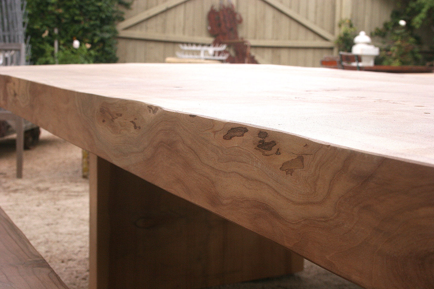 12' Solid Thick Top Redwood Table