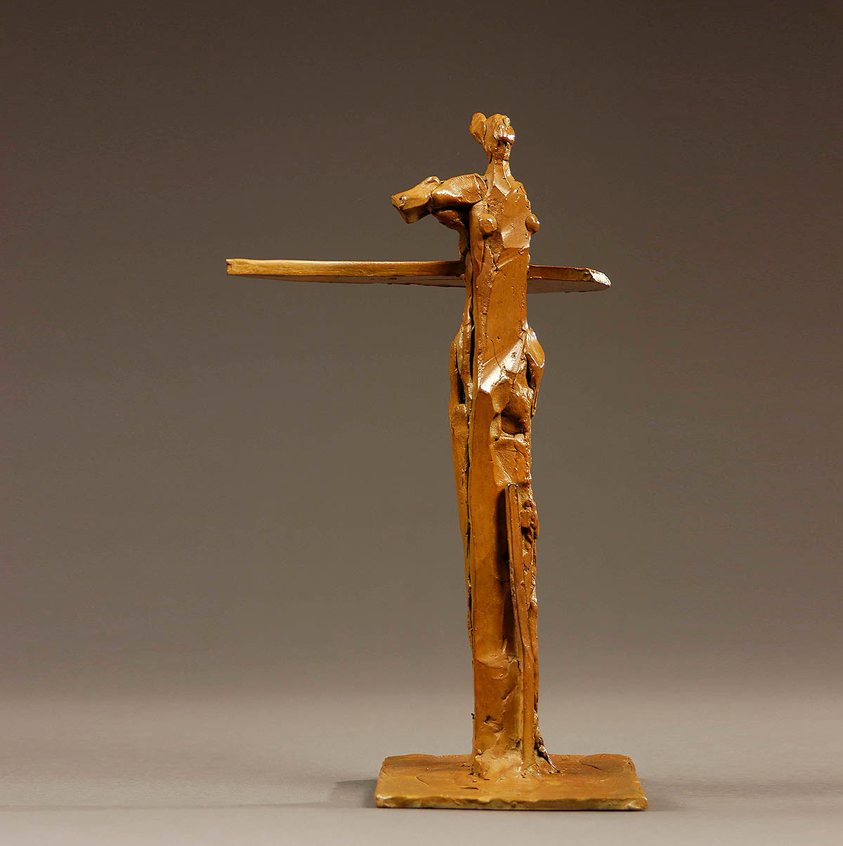 Standing Female with Plane, Bronze Sculpture Small (07)