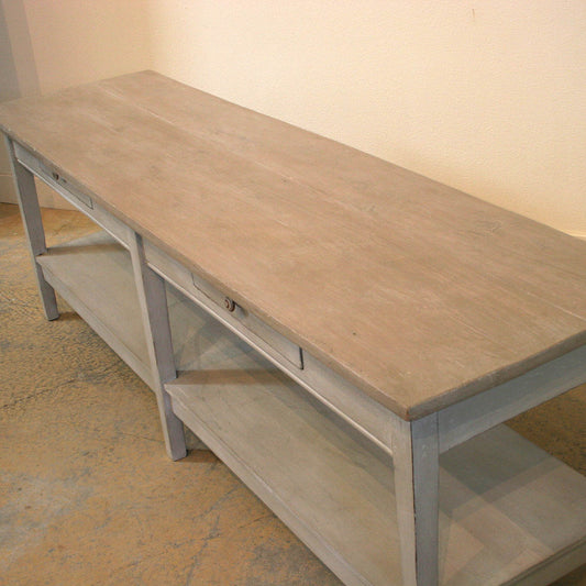 Antique Painted Drapers Table with 3 Drawers